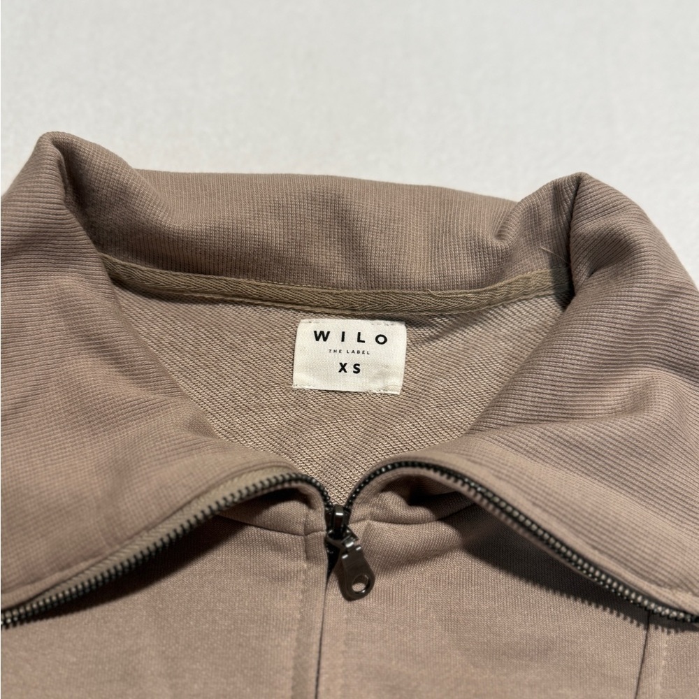 Wilo The Label Cozy Taupe Half-Zip Sweatshirt size XS - Picture 3 of 4